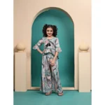 Generic Girl's Maslin Printed Top And Plazzo Set (Multicolor)