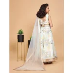 Generic Girl's Chiffon Printed Lehenga Choli Set (Green) - Image 5