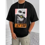 Men's Black Printed T-Shirt