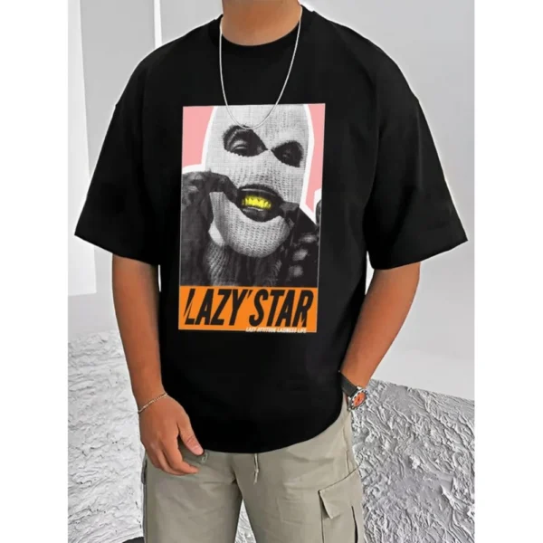 Men's Black Printed T-Shirt