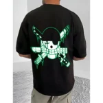 Generic Men's Casual Cotton Blend Printed Round Neck Half Sleeve T-Shirt (Black) - Image 4