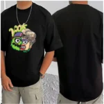 Generic Men's Casual Cotton Blend Printed Round Neck Half Sleeve T-Shirt (Black) - Image 3