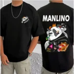 Men's Black Printed T-Shirt - Angle 3