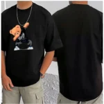 Generic Men's Casual Cotton Blend Printed Round Neck Half Sleeve T-Shirt (Black) - Image 3