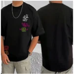 Generic Men's Casual Cotton Blend Printed Round Neck Half Sleeve T-Shirt (Black) - Image 3