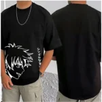 Generic Men's Casual Cotton Blend Printed Round Neck Half Sleeve T-Shirt (Black) - Image 3