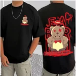 Generic Men's Casual Cotton Blend Printed Round Neck Half Sleeve T-Shirt (Black) - Image 3