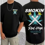 Generic Men's Casual Cotton Blend Printed Round Neck Half Sleeve T-Shirt (Black) - Image 3