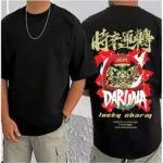 Generic Men's Casual Cotton Blend Printed Round Neck Half Sleeve T-Shirt (Black) - Image 3