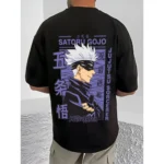 Generic Men's Casual Cotton Blend Printed Round Neck Half Sleeve T-Shirt (Black) - Image 4