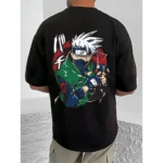 Generic Men's Casual Cotton Blend Printed Round Neck Half Sleeve T-Shirt (Black) - Image 4