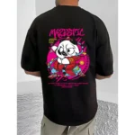 mens black printed t-shirt