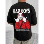 Generic Men's Casual Cotton Blend Printed Round Neck Half Sleeve T-Shirt (Black) - Image 4