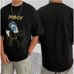 Generic Men's Casual Cotton Blend Printed Round Neck Half Sleeve T-Shirt (Black) - Image 3