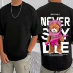 Generic Men's Casual Cotton Blend Printed Round Neck Half Sleeve T-Shirt (Black) - Image 3