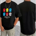 Generic Men's Casual Cotton Blend Printed Round Neck Half Sleeve T-Shirt (Black) - Image 3