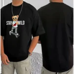 Generic Men's Casual Cotton Blend Printed Round Neck Half Sleeve T-Shirt (Black) - Image 4