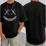 Generic Men's Casual Cotton Blend Printed Round Neck Half Sleeve T-Shirt (Black) - Image 3