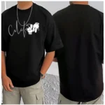 Generic Men's Casual Cotton Blend Printed Round Neck Half Sleeve T-Shirt (Black) - Image 3