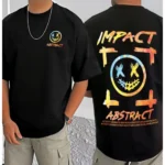 Generic Men's Casual Cotton Blend Printed Round Neck Half Sleeve T-Shirt (Black) - Image 3