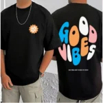 Generic Men's Casual Cotton Blend Printed Round Neck Half Sleeve T-Shirt (Black) - Image 3