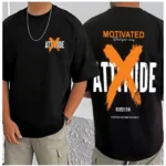 Generic Men's Casual Cotton Blend Printed Round Neck Half Sleeve T-Shirt (Black) - Image 3