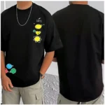 Men's Printed Black T-Shirt - Angle 3