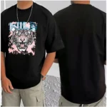 Generic Men's Casual Cotton Blend Printed Round Neck Half Sleeve T-Shirt (Black) - Image 3