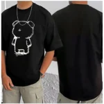 Generic Men's Casual Cotton Blend Printed Round Neck Half Sleeve T-Shirt (Black) - Image 3