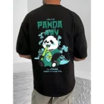 Generic Men's Casual Cotton Blend Printed Round Neck Half Sleeve T-Shirt (Black) - Image 4