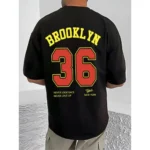 Generic Men's Casual Cotton Blend Printed Round Neck Half Sleeve T-Shirt (Black) - Image 4