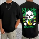 Generic Men's Casual Cotton Blend Printed Round Neck Half Sleeve T-Shirt (Black) - Image 3