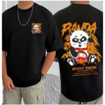 Generic Men's Casual Cotton Blend Printed Round Neck Half Sleeve T-Shirt (Black) - Image 3