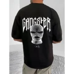 Generic Men's Casual Cotton Blend Printed Round Neck Half Sleeve T-Shirt (Black) - Image 4