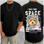 Generic Men's Casual Cotton Blend Printed Round Neck Half Sleeve T-Shirt (Black) - Image 3