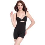 Generic Women's Cotton Lycra Solid Western Wear Tummy - Thigh Body Shaper (Black)