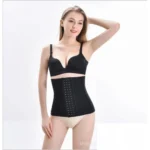 Generic Women's Cotton Self Design Western Wear Corset Body Shaper (Black) - Image 3