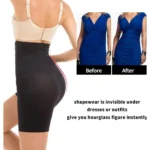 Generic Women's Cotton Lycra Solid Western Wear Tummy - Thigh Body Shaper (Black) - Image 3