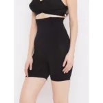 Generic Women's Cotton Solid Western Wear Tummy - Thigh Body Shaper (Black)