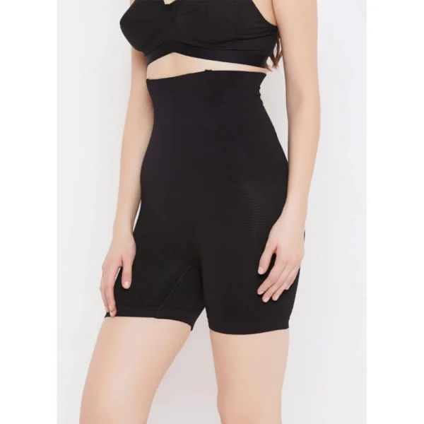 Generic Women's Cotton Solid Western Wear Tummy - Thigh Body Shaper (Black)