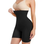 Generic Women's Cotton Solid Western Wear Tummy - Thigh Body Shaper (Black)