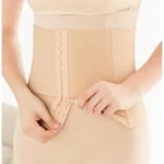 Generic Women's Cotton Self Design Western Wear Corset Body Shaper (Beige)