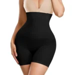 Generic Women's Cotton Solid Western Wear Tummy - Thigh Body Shaper (Black)