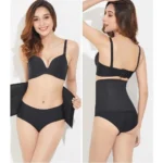 Generic Women's Lycra Blend Self Design Western Wear Corset Body Shaper (Black) - Image 3