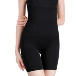 Generic Women's Cotton Solid Western Wear Tummy - Thigh Body Shaper (Black)