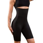 Generic Women's Cotton Solid Western Wear Tummy - Thigh Body Shaper (Black)