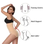 Generic Women's Cotton Lycra Blend Solid Western Wear Tummy Body Shaper (Beige) - Image 3