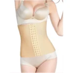 Generic Women's Lycra Blend Self Design Western Wear Corset Body Shaper (Beige)