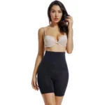 Generic Women's Cotton Solid Western Wear Tummy - Thigh Body Shaper (Black) - Image 3