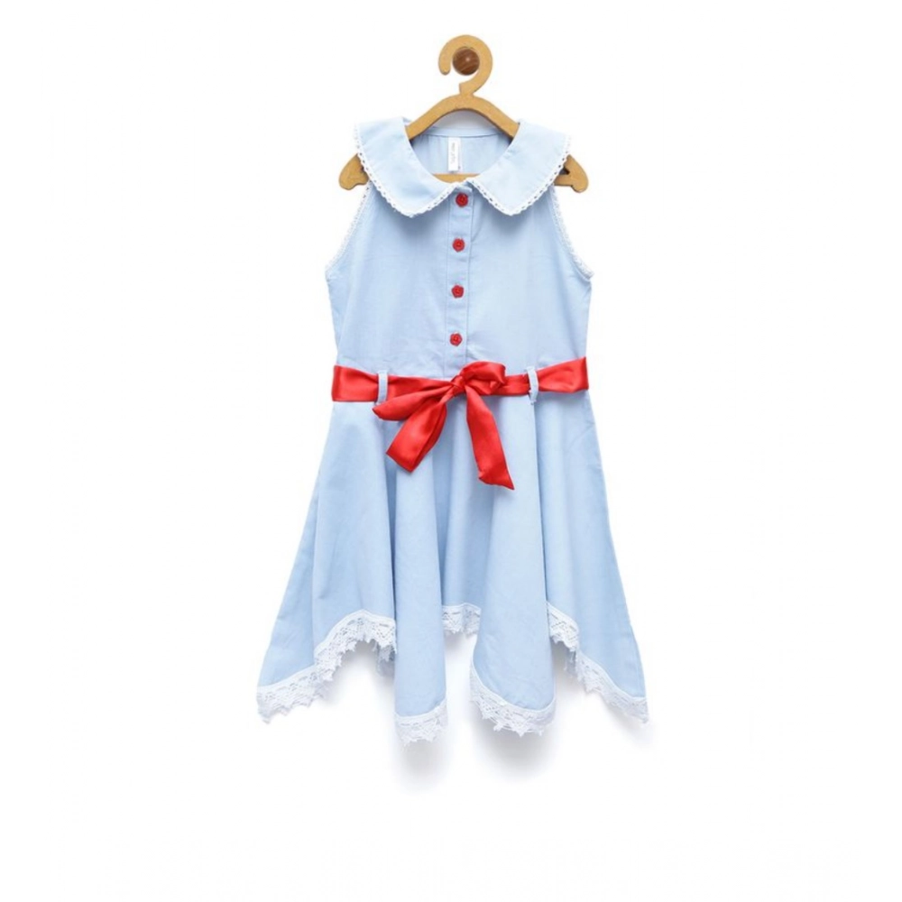 54535919842_904108f1ac_o_d-1000x1000-1.webp Generic Girl's Denim Lace Solid Sleeveless Shirt collar Dress (Light Blue) - Image 1